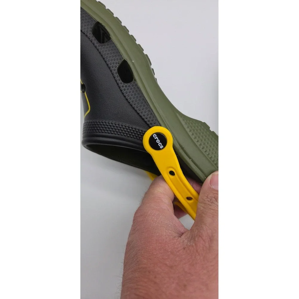 Crocs Classic Clog US Army Military Star Logo Black Olive Yellow Mens 7 Womens 9